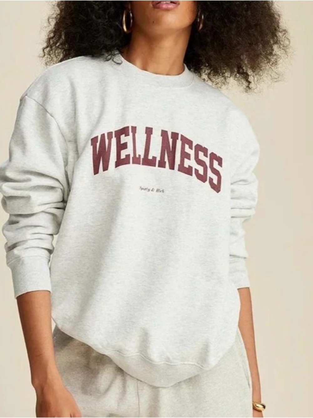 Sporty & Rich Wellness Gray Crewneck Sweatshirt L